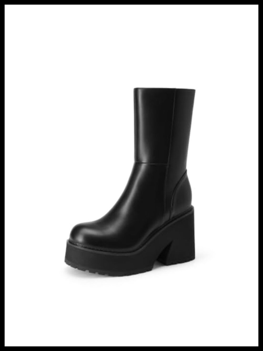 Women's Faux Leather Platform Wedge Ankle Boots Side Zip Bootie